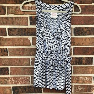 Robin K | Faux Wrap Black White Top